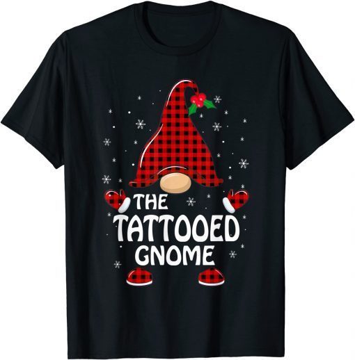 Tattooed Gnome Buffalo Plaid Matching Family Christmas Gift Shirt