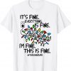 Teacher Life I'm Fine Everything Is Fine Christmas Lights Classic Shirt