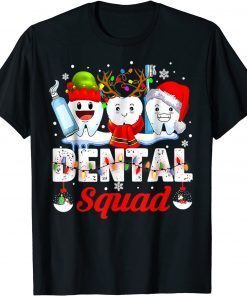 Teeth Santa Reindeer Christmas Dental Squad T-Shirt