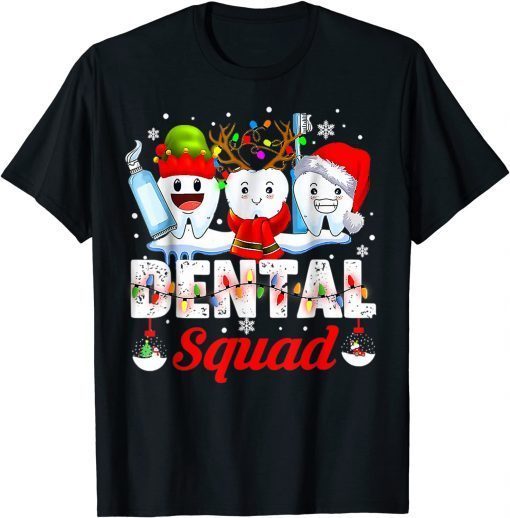 Teeth Santa Reindeer Christmas Dental Squad T-Shirt