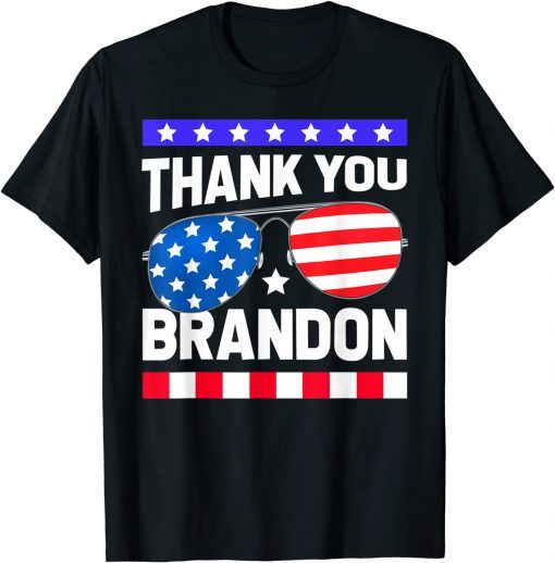 Thank You Brandon Vintage USA Flag Sunglass Joe Biden Gift Shirt