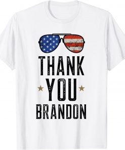 Thank You Brandon With Vintage American Flag Glasses Graphic Limited T-Shirt