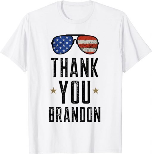 Thank You Brandon With Vintage American Flag Glasses Graphic Limited T-Shirt