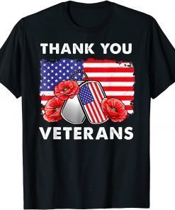 Thank You Veterans Combat Boots Poppy Flower Limited Shirt