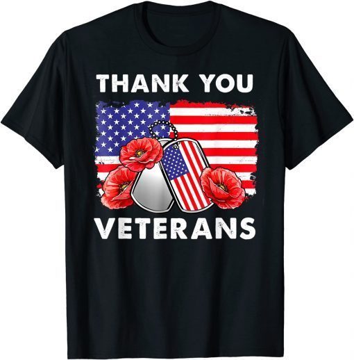 Thank You Veterans Combat Boots Poppy Flower Limited Shirt