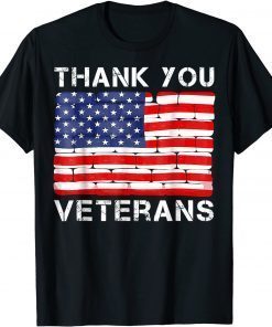 Thank You Veterans Veteran Day Us Flag Gift Shirt