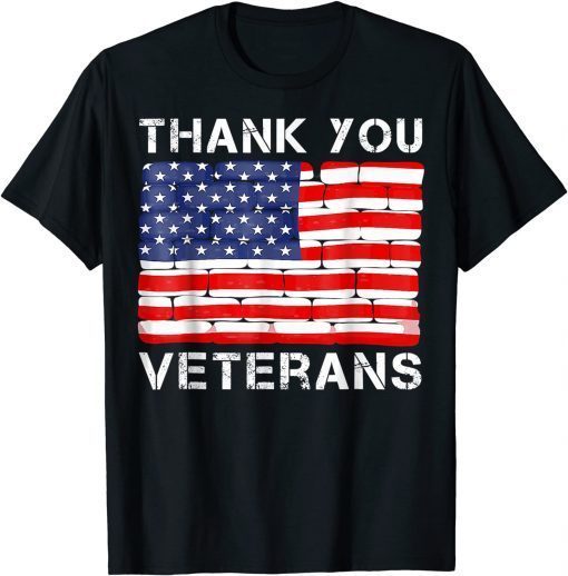 Thank You Veterans Veteran Day Us Flag Gift Shirt