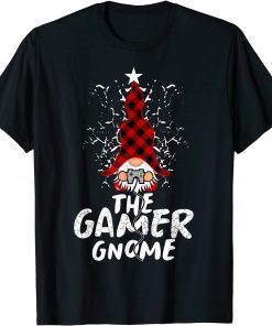 The Gamer Gnome Buffalo Plaid Matching Family Christmas T-Shirt