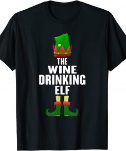 The Wine Drinking Elf Matching Family Group Christmas Pajama T-Shirt