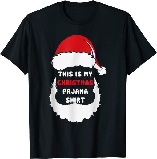 This Is My Christmas Pajama Santa Hat Xmas Lights Gift T-Shirt