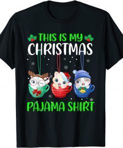 This Is My Christmas Pajama Xmas Cats Holiday Gift Shirt