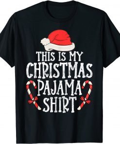 This Is My Christmas Pajama santa hat Xmas Lights 2022 T-Shirt