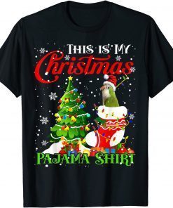 This is My Xmas Pajama Quaker Parrot In Xmas Sock Gift Shirt