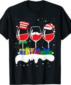 Three Glass Of Red Wine Christmas Matching Unisex T-Shirt