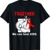 Together we can beat AIDS boxing gloves red ribbon Unisex Shirt