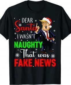 Trump Christmas Pajamas Dear Santa Fake News Costume Gift Shirt