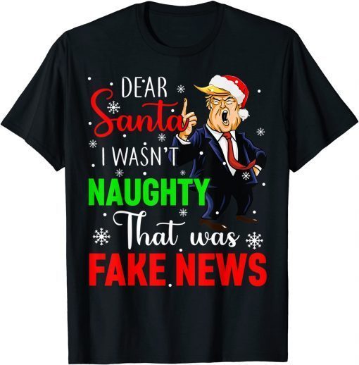 Trump Christmas Pajamas Dear Santa Fake News Costume Gift Shirt