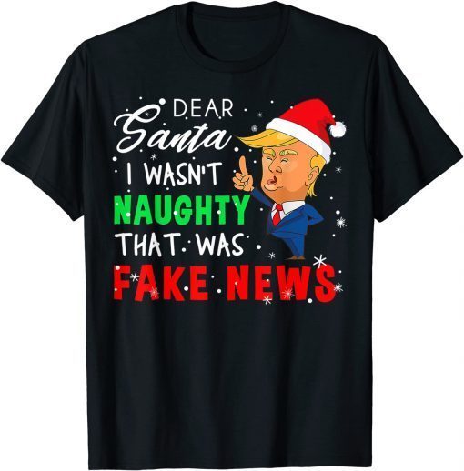 Trump Christmas Pajamas Dear Santa Fake News Limited Shirt