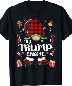 Trump Gnome Buffalo Plaid Red Matching Family Christmas Gift Shirt