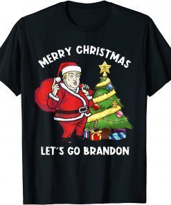 Trump Santa Merry Christmas Pajamas Let's Go Brandon 2021 Shirt