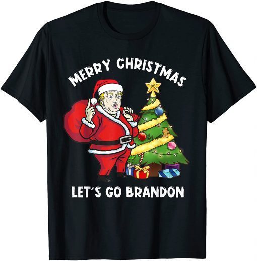 Trump Santa Merry Christmas Pajamas Let's Go Brandon 2021 Shirt