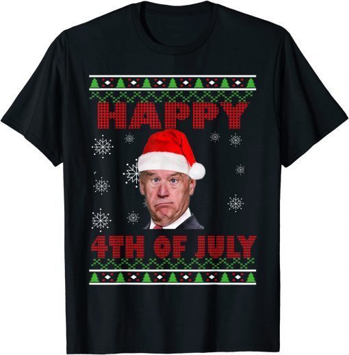 Ugly Christmas Joe Biden Happy 4th of July Gift Shirt