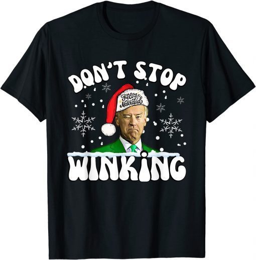 Ugly Christmas Joe Biden Winking Feliz Navidad Gift Shirt