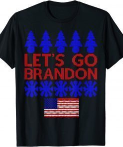 Ugly Christmas Let's Go Brandon Impeach US Flag Gift Shirt