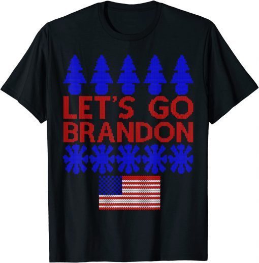 Ugly Christmas Let's Go Brandon Impeach US Flag Gift Shirt