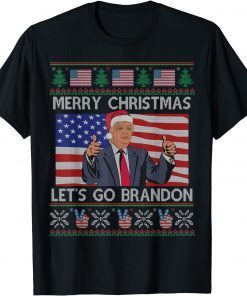 Ugly Christmas Sweater Brandon American Flag Let's Go Bradon Classic Shirt