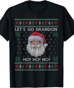 Ugly Christmas Sweater Let's Go Santa Brandon American Flag Classic Shirt