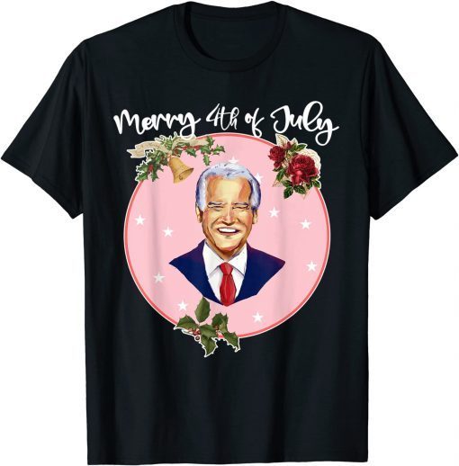 Ugly Christmas Vintage Joe Biden Merry 4th of July Limited Shirt