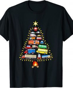 Vehicles Christmas Tree Bonfire Camping Unisex Shirt