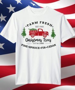 Vintage Farm Fresh Merry Christmas Xmas Tree Christmas Farm T-Shirt