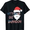 Vintage Let's Go Brandon Christmas Santa USA Flag T-Shirt