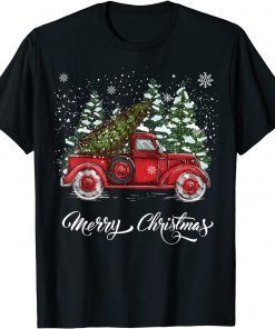 Vintage Style Farm Red Truck with Christmas Tree Classic Shirt