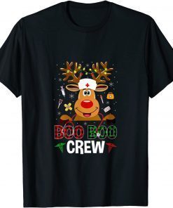 Womens Christmas Boo Boo Crew Nurse Reindeer Limited Shirt