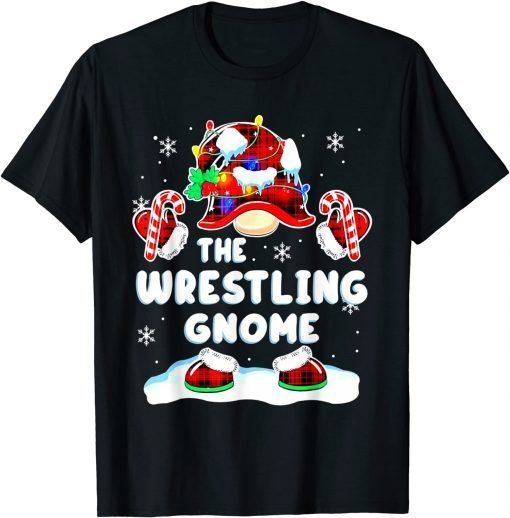 Wrestling Gnome Gnomies Red Plaid Matching Family Christmas Unisex Shirt