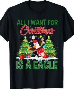 Xmas Lighting Santa All I Want For Christmas Is A Eagle 2022 T-Shirt