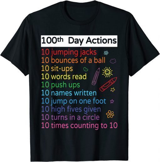 100 Days Of School 100th Activities Teacher Unisex Shirt