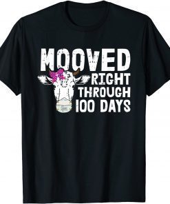 100 Days Of School Cow Moo-ved Face Mask Quarantine T-Shirt