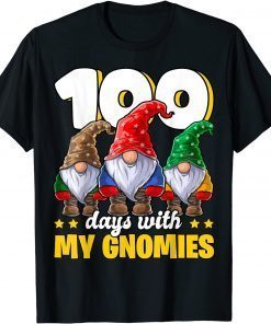 100 Days with My Gnomies Happy 100th Day of School Gnome Gift T-Shirt