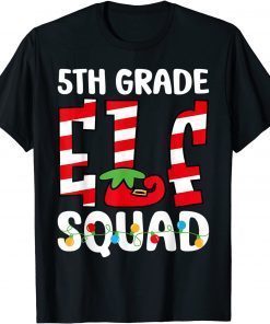 5th Grade Elf Squad Teacher Student Matching Christmas Gift Shirt