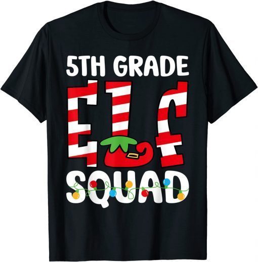 5th Grade Elf Squad Teacher Student Matching Christmas Gift Shirt