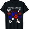 American Cuteness Flag Colors Dog Paw Gift Shirt