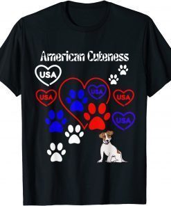 American Cuteness Flag Colors Dog Paw Gift Shirt