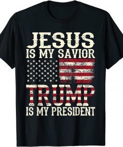 American Jesus Is My Savior Trump Is My President Unisex Shirt