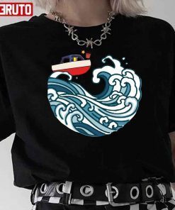 Anime Ghibli Ponyo Boat On Big Wave T-Shirt