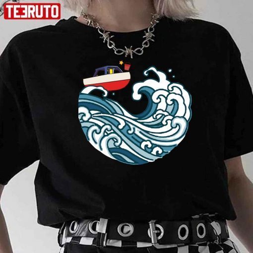 Anime Ghibli Ponyo Boat On Big Wave T-Shirt