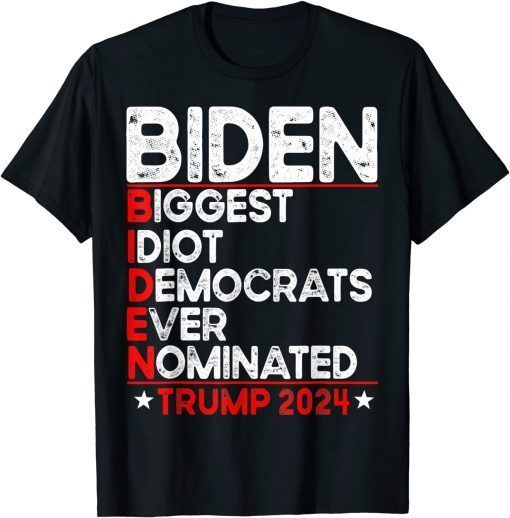 Anti Biden Biggest Idiot Democrats Ever Nominated Trump 2024 Gift Shirt